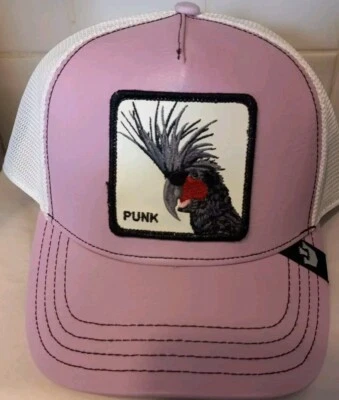 Goorin bros Piel Punk Parrot snapback Hat.  Faux Leather Lilac Color - Image 1 of 4