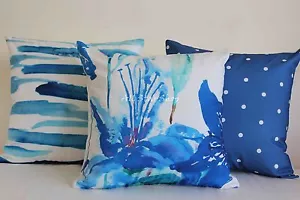 Art Decor Watercolour Sea Blue Home Cotton CUSHION COVERS Throw PILLOW CASE 18" - Bild 1 von 5