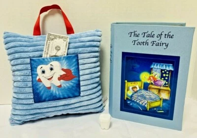 Almohada de hadas de los dientes y libro de recuerdo de dientes de bebé para niños Foto 1 de 4