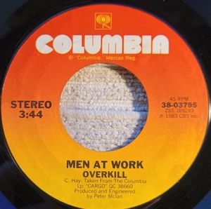 Men At Work "Overkill / Till The Money Runs Out" VG+ - Picture 1 of 3