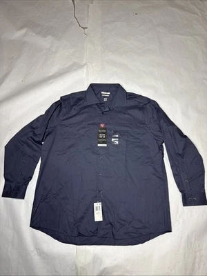 NEW VAN HEUSEN FLEX Collar LONG SLEEVE Charcoal DRESS SHIRT Regular Fit 18 34/35 - Image 1 of 4