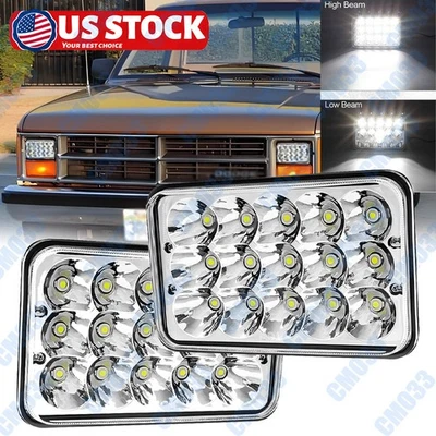 Faros LED rectangulares 2 piezas 4x6" DRL alto/bajo para camioneta Dodge Dakota 1987-1993 Foto 1 de 4