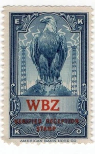 EKKO radio reception stamp, WBZ, Springfield, Massachusetts - Picture 1 of 1