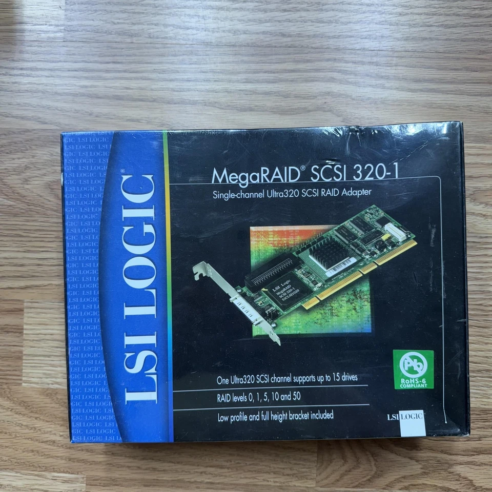 LSI Logic MegaRAID SCSI 320-1 Ultra320 RAID Adapter PCI Card New Sealed Box - Image 1 of 4