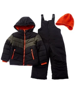 Rothschild Two-Tone Chevron Snowsuit & Hat Black 12M - Picture 1 of 2