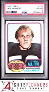 1976 TOPPS #220 JACK LAMBERT RC STEELERS HOF PSA 8 - Picture 1 of 3