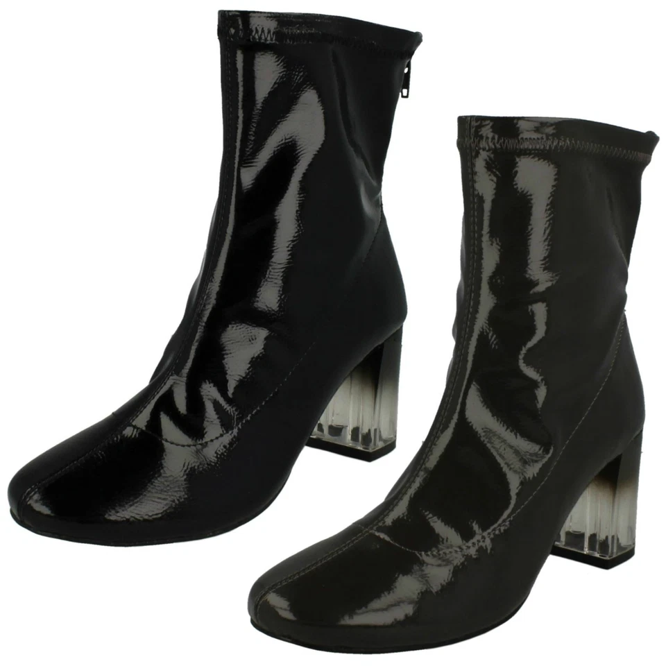 Botines sintéticos con cremallera Spot On para dama Foto 1 de 1