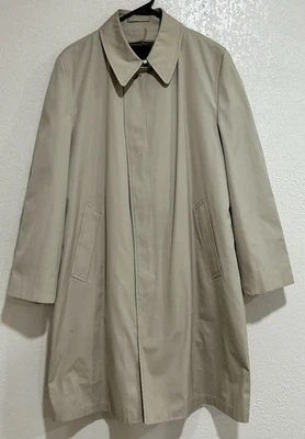 VINTAGE LONDON FOG MAINCOATS MASCULINO FORRADO TRENCH BUSINESS COAT TAMANHO 40 REGULAR - Imagem 1 de 4