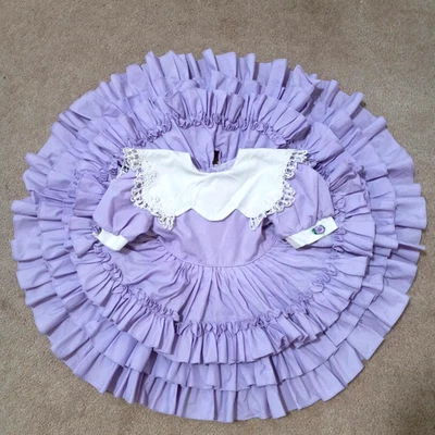 Vestido PAZAZZ Bebé Niña Niño Púrpura Blanco Círculo Vintage Hecho en EE. UU. Concurso 3 T Foto 1 de 4