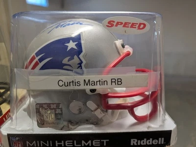 Curtis Martin New England Patriots autographed signed mini helmet - Image 1 of 2
