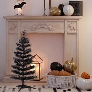 Oropel artificial Northlight árbol de Navidad - 3' - negro macizo - sin iluminación - Imagen 1 de 6