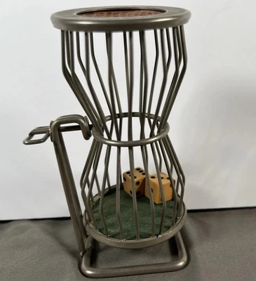 "Jaula de alambre H de colección coctelera giratoria dados reloj de arena Chuck-A-Luck Gamble Casino" Foto 1 de 4