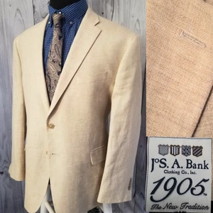 Jos Bank 1905 Mens Blazer 44s Unstructured Crisp Linen Wool 👉Lightweight Jacket - Picture 1 of 19