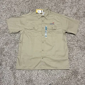 Carhartt Twill Work Shirt Size 2XL NEW Relaxed Fit Khaki Button Up SkillsUSA - Picture 1 of 7