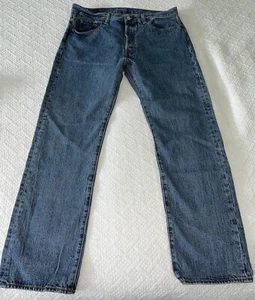 Levi's Jeans Men's 34x30 501 Button Fly High Rise Medium Wash Denim - Picture 1 of 9
