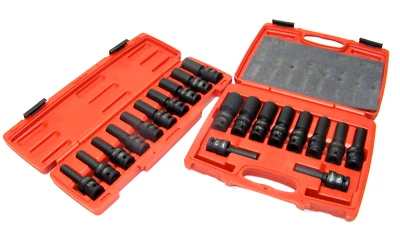 20 Pc 1/2" Dr  Socket  Universal Swivel Deep Impact CR Molybdenum SAE &  Metric - Image 1 of 4