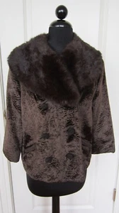 Vintage Brown Broadcurl Lamb & Mink Jacket Madmen Mrs. Maisel PS or PM - Picture 1 of 10