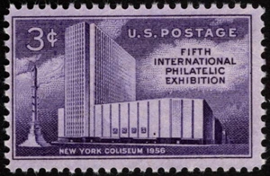 US - 1956 - 3 Cents Deep Violet New York Coliseum FIPEX Issue #1076 Mint NH F-VF - Picture 1 of 1