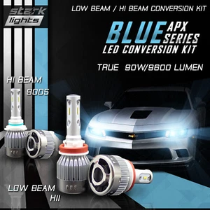 H11 9005 4PCS Stark LED APX 90W 96000LM Headlight High 8000K Blue Kit - (A) - Bild 1 von 8