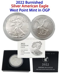 2022 Uncirculated (Burnished) Silver Eagle - Original Government Packaging - Picture 1 of 1