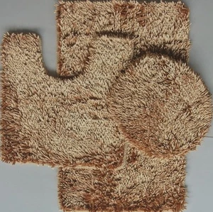 3 Piece Shaggy Shiny Chenille Made with 100% Polyester ( Gold) - Picture 1 of 1