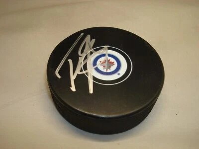 Tyler Myers Signed Winnipeg Jets Hockey Puck Autographed 1D - Image 1 of 2