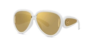 LOEWE LW 40132I 25G Paula's Ibiza Wave Aviator Ivory Gold Mirror Sunglasses - Picture 1 of 4