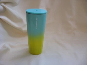 Starbucks Stainless Steel TumbleT, Lid Teal & Yellow 24 0z 8 1/2" T 762111465726 - Picture 1 of 12