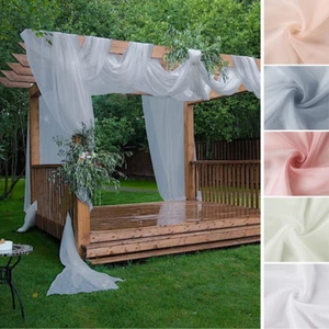 5x32 feet Premium Chiffon Sheer CURTAIN PANEL Backdrop Drape Party Decorations - Picture 1 of 27