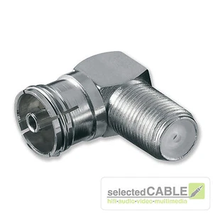 HICON Adapter F-Buchse female auf female Antennen 90° abgewinkelt | HI-FAN-FF90 - Bild 1 von 1
