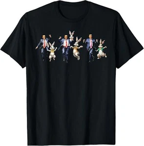 Funny Trump Dance Make Easter Great Again Bunny Spring Eggs T-Shirt Hoodie - Picture 1 of 14
