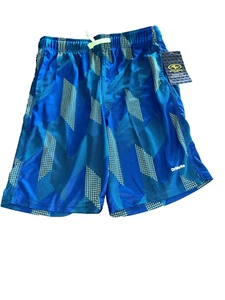 NWTS Athletic Works Basketball Sport Shorts Green Blue Boy's Size Large 10-12 - Picture 1 of 3