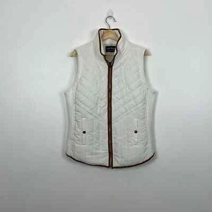 Jason Mawell Vest Jacket Womens L Quilted Puffer 2 Pocket Full Zip White Jacket - Picture 1 of 10