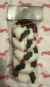 5 Felt Christmas Puddings - String Bunting Felt Garland Christmas Gisela Graham - Picture 1 of 4