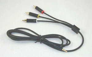 OFFICIAL MICROSOFT BRAND E SLIM AV COMPOSITE CABLE 3.5mm TO RCA, FOR XBOX 360   - Picture 1 of 1