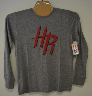 Majestic Threads Mens NBA Houston Rockets Triblend Long Sleeve Tee Grey -Pick Sz - Image 1 of 4