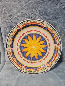 7 Gibson Designs China Dinner PLATES~Artwork of the Smiling Sun - Picture 1 of 4