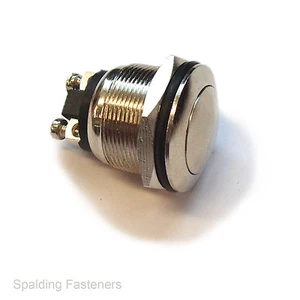 20A @ 12V Brass Plated Momentary Push On Electrical Switch For 19mm Round Hole - Picture 1 of 1