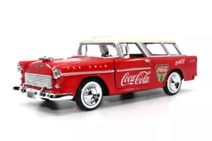 COCA-COLA 1955 CHEVY BEL AIR NOMAD 1/24 DIECAST CAR MOTOR CITY CLASSICS 424057 - Picture 1 of 6