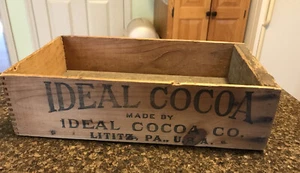 Ideal Cocoa Wilbur Chocolate Wooden Crate Box Lititz PA Address Super Rare! - Picture 1 of 11
