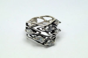 Anneau Femmes Bague en Argent 925 Argent avec Zircon Saint Valentin de Mariage - Imagen 1 de 7