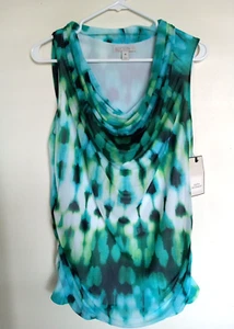 Dana Buchman Womens Ladies Side Ruched Sleeveless Blouse Top Size Medium NWT - Picture 1 of 4