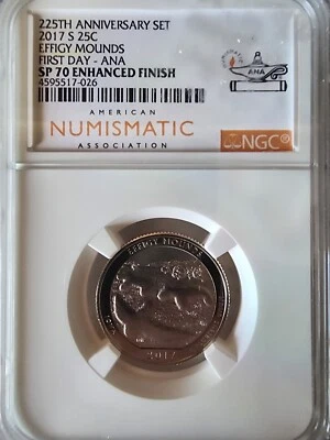 2017 S 225TH Anniversary Set NGC Sp70 FDOI Enhanced Finish Quarter Set - Image 1 of 2