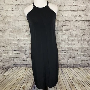 NWT Bar III Solid Black Matte Jersey Faux Wrap Casual Dress Size Small - Picture 1 of 11