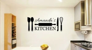 PERSONALIZED KITCHEN Vinyl Wall Decal Decor Farmhouse Rustic Home Cafe Bar - Picture 1 of 1