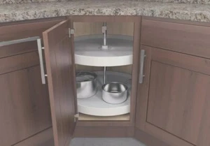 Vath-Sagel Polymer Fullround 2-Shelf Lazy Susan Set for Diagonal Corner Cabinets - Picture 1 of 10
