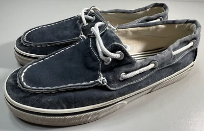 Thom McAn Shoe Mens 10 Medium Blue Canvas Burnham Boat Loafers 38051 - Image 1 of 4