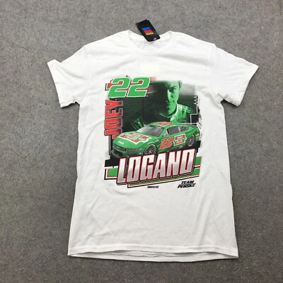 Camisa Nascar Para Hombre Pequeña Blanca Joey Logano #22 Manga Corta Cuello Redondo Foto 1 de 4