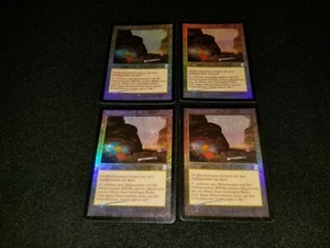 MTG 4x Time Spiral shifted land MP German FOIL Gemstone Mine ships w/ track - Picture 1 of 2