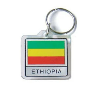 Ethiopia Flag Acrylic Keychain / Key Ring. NIP. FREE US SHIPPING! - Picture 1 of 1